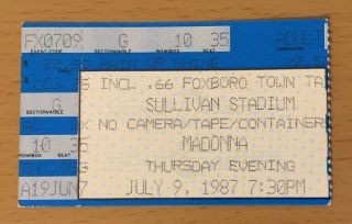 1987 Madonna Foxborough Concert Ticket Stub Who 