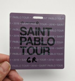 Kanye West Saint Pablo Tour 2016 Vip Backstage Pass Laminated Concert