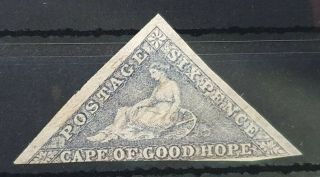 Cape Of Good Hope 1853 - 1864 Triangle 6d Slate Violet Unchecked For Type