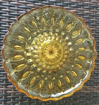 Vintage 1960s Amber Anchor Hocking Glass Fairfield Pedestal Cake Plate Stand