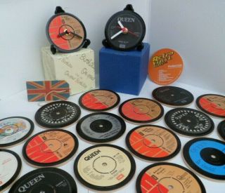 Queen (band) Freddie Mercury Drinks Coaster / Clock Vinyl Records