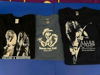3 - Lynyrd Skynyrd T - Shirts 2xl Ronnie Van Zant,  Gary Rossington,  Allen Collins