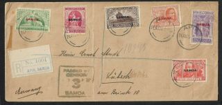 Samoa To Germany Registered Multifranked Cover 1920
