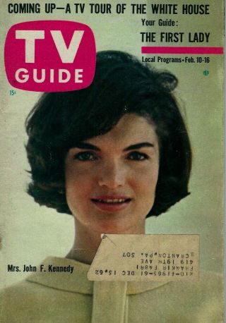Vintage - Tv Guide - Feb 10th 1960 - Mrs John F Kennedy - Cover
