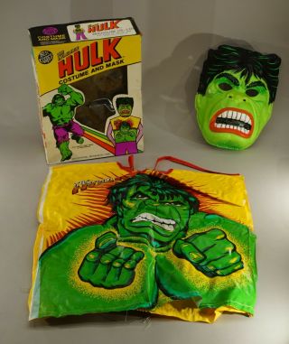 1977 The Incredbile Hulk Ben Cooper Halloween Costume In Picture Box