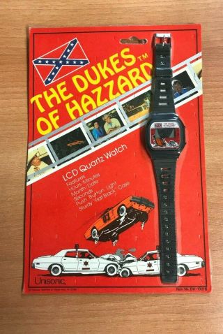 The Dukes Of Hazzard Vintage 1981 Lcd Quartz Watch Moc Never Opened