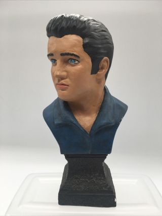 Vintage Elvis Presley Hand Painted Ceramic Bust Statue 12.  5” Touch Up Needed