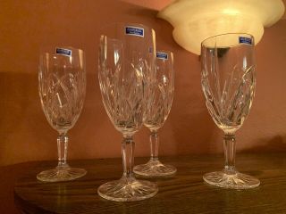 4 Marquis Waterford Brookside Cut Crystal Iced Tea Glass Water Goblets 8.  5