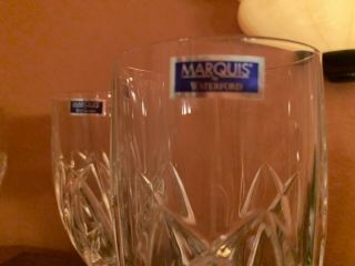 4 Marquis Waterford Brookside Cut Crystal Iced Tea Glass Water Goblets 8.  5 3