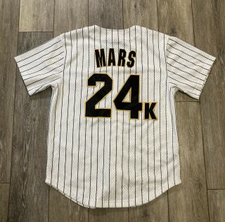 Bruno Mars 24k Magic World Tour Mitchell & Ness Pinstripe Baseball Jersey Sz M