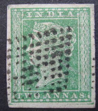 British India 1854 Imperf 2 Annas Green 4 Margins