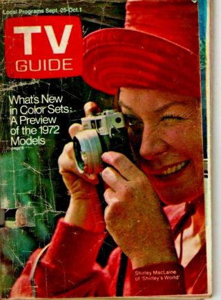 Vintage - Tv Guide Sept.  25 - 1971 Shirley Mac Laine 