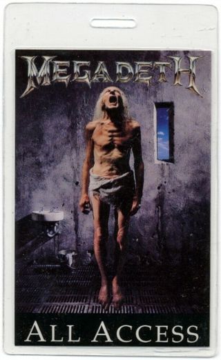 Megadeth Authentic 1992 Laminated Backstage Pass Countdown To Extinction Tour