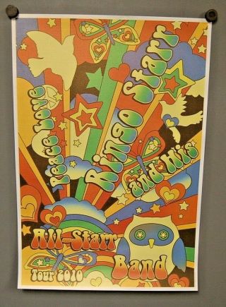 Beatles Ringo Starr Tour Poster Peace Love Vip Package Exclusive 2010