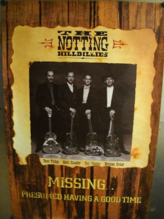 Notting Hillbillies Group Large Rare 1990 Promo Poster