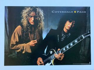 1993 Coverdale Page Promotional Poster 24” X 16.  5” Zeppelin Whitesnake