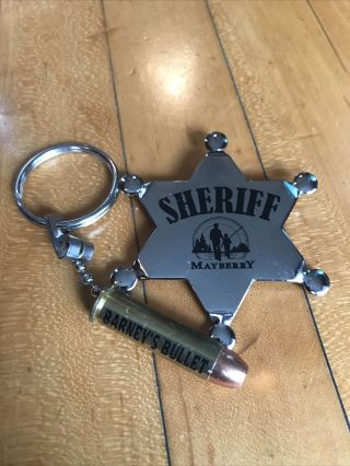 Andy Griffith Barney Fife Badge Plus Keychain Mayberry Don Knotts Tv