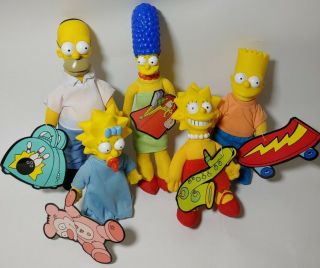 Vintage The Simpsons Family Dolls Burger King Toys 1990 Complete Set Of 5