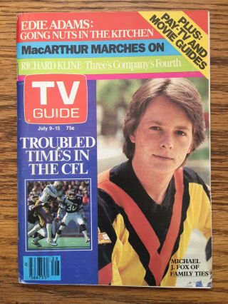 Maritime Tv Guide Canada 1983 Richard Kline / Michael J.  Fox Family Ties