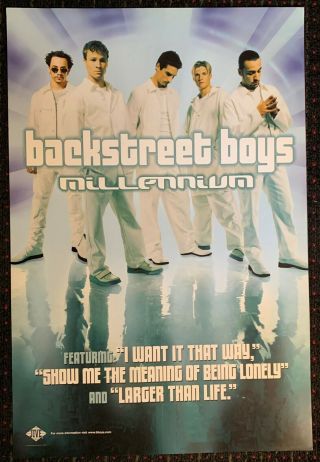 Backstreet Boys Millennium 24x36 Promo Poster 2 Sided Jive Usa Boy Band