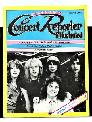 Vintage Concert Reporter Illustrated March 1980 Featuring Aerosmith Rare Item