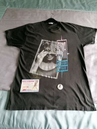 Tina Turner " Foreign Affair " 1990 Tour T - Shirt (x - Large),  Ticket,  Badge