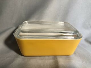 Vintage Pyrex Daisy Orange/yellow Refrigerator 502 With 502 - C Lid