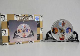 Elvis Presley Film Legend Clock 2001 By Vandor From Graceland Retired Rare
