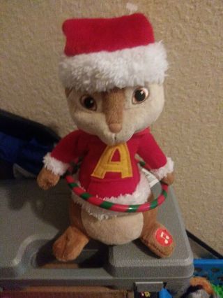Alvin And The Chipmunks Plush Musical Hula Hoop Animated Christmas Dont Be Late
