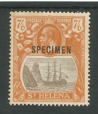 St Helena Sg 111s The 1922 Gv 7/6d Overprinted Specimen Mnh