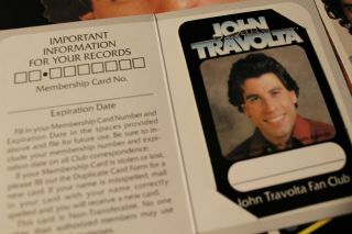 JOHN TRAVOLTA FAN CLUB Complete packet: member card; poster; photos more 1978 3