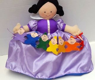 Disney Princess Topsy Turvy Snow White 7 Dwarfs Evil Queen Apple Plush Doll 2006