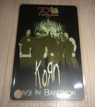 Korn Live In Bangkok 2004 Thailand Concert Ticket Card Rare