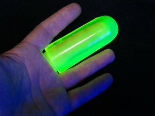 Uranium Glass - Black Light Glow In Dark - Guitar Finger Slide - Vaseline Glass