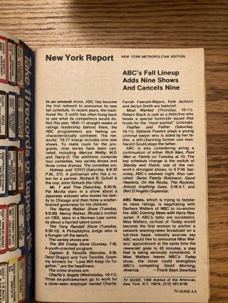 NY METRO TV GUIDE 1976 - 