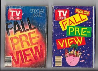 3 Tv Guide Vintage Fall Preview Issues 1980 1982 1988