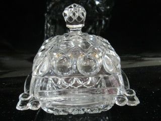 Eapg Huntington Glass Pearl Pattern Covered Butter Dish