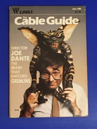 Vintage Group W Cable Tv Guide June 1986 - Joe Dante - Gremlins