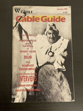 Vintage Group W Cable Tv Guide January 1985 Woody Allen Zelig
