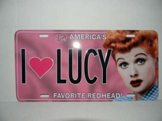 I Love Lucy Metal License Plate " America 