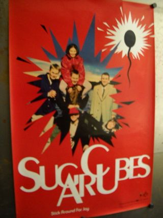 Sugarcubes Bjork Large Rare Record Company 1992 Promo Poster From Stick For Joy