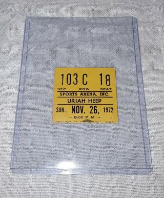 1972 Uriah Heep Concert Ticket Stub Toledo Ohio Sports Arena
