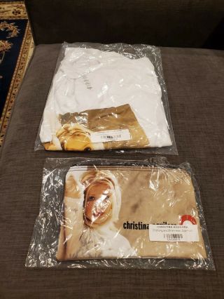 Christina Aguilera - 20th Anniversary Zipper Pouch And White T Shirt (xl)