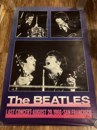 Poster,  The Beatles Last Concert San Francisco 1966 24” By 36” Promo Poster Mm