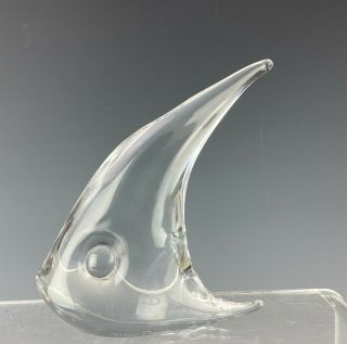 Daum France Crystal Studio Blown Art Glass 5 " Coral Reef Angelfish Figurine Nbq