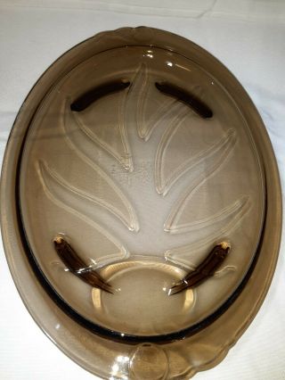 Vintage 15 " Pyrex 815 Amber Or Clear Glass Oval Footed Meat Platter Tree Of Life