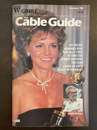 Vintage Group W Cable Tv Guide November 1985 - Sally Field