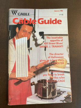 Vintage Group W Cable Tv Guide January 1986 - Daniel J.  Travanti