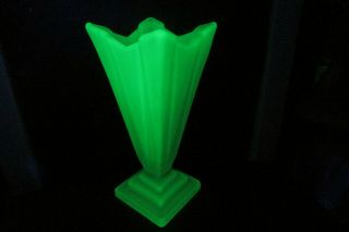 Bagley Art Deco Uranium Green Glass 