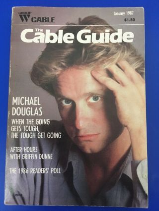 Vintage Group W Cable Tv Guide January 1987 - Michael Douglas